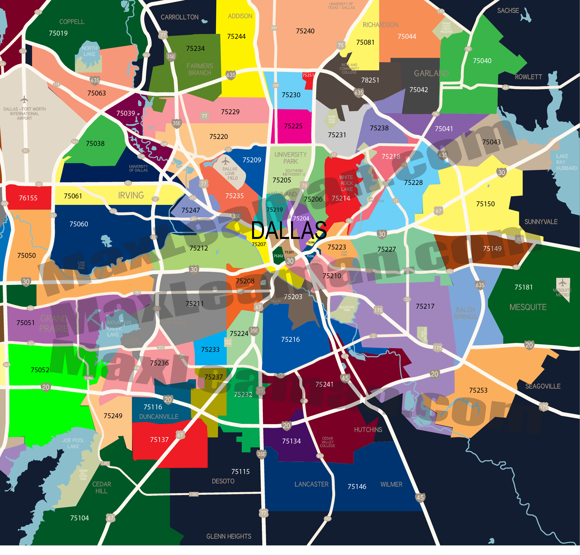 Dallas Zip Code Map | Mortgage Resources