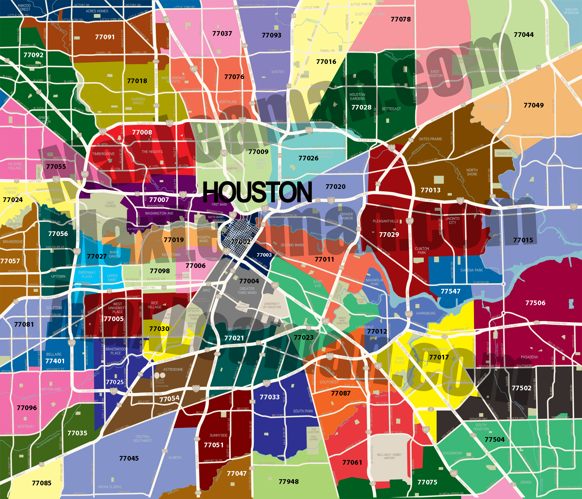 Houston Map By Zip Codes Houston Zip Code Map | Mortgage Resources