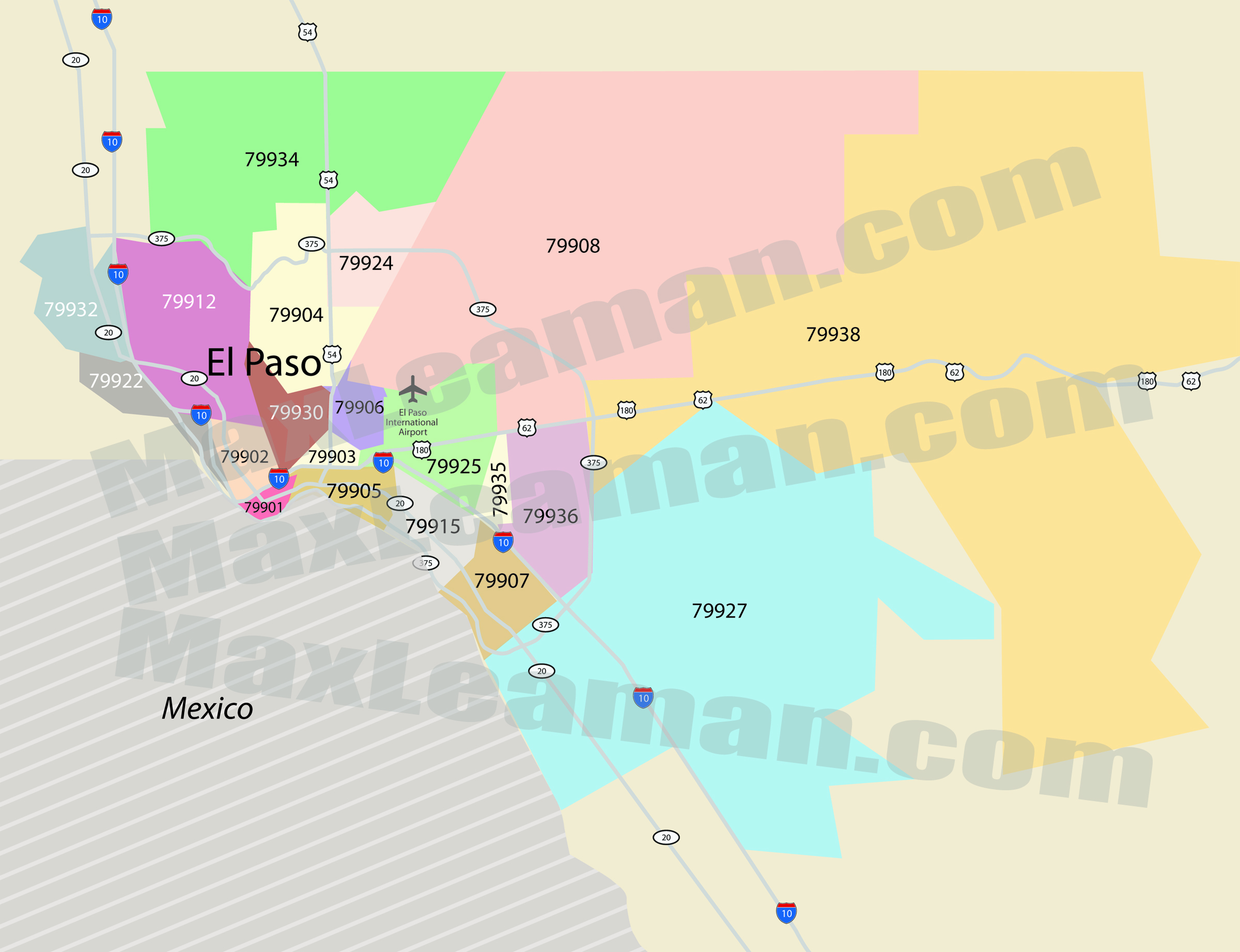 El Paso Zip Code Map Mortgage Resources