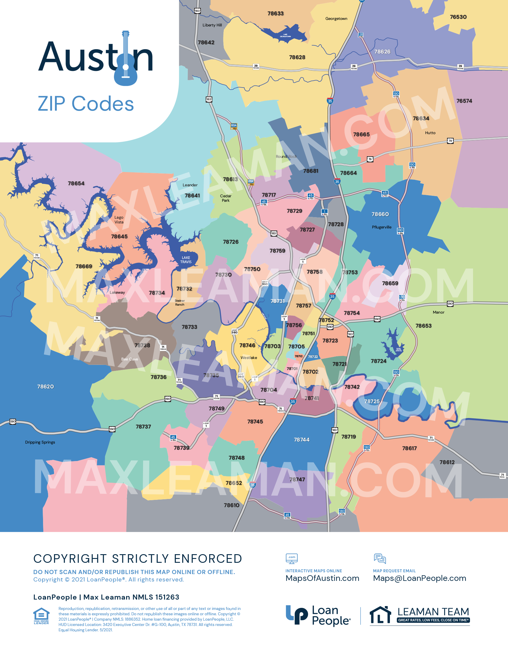 Greater Austin Area Zip Code Map Mortgage Resources