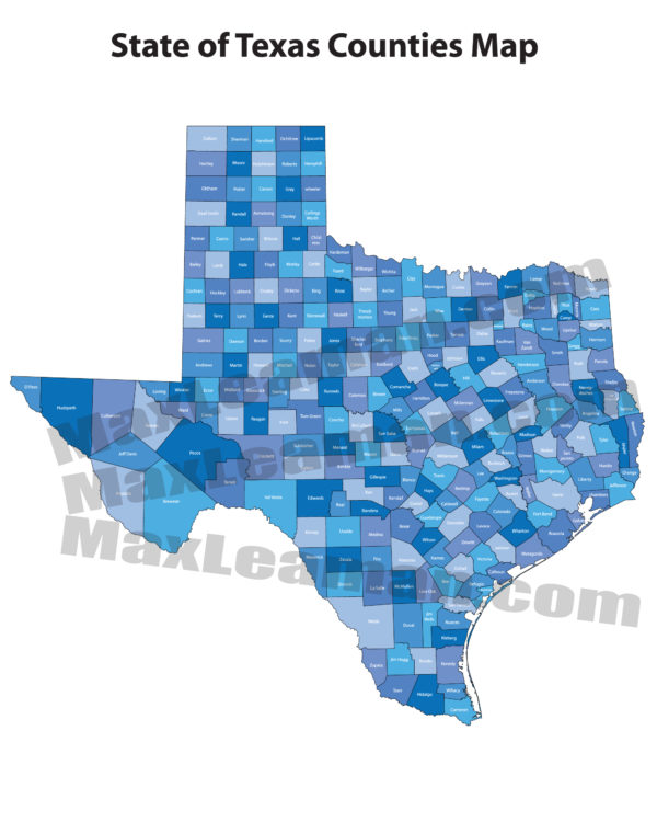 Texas Counties Map of Texas