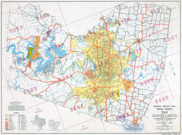 Map of Travis County, Texas